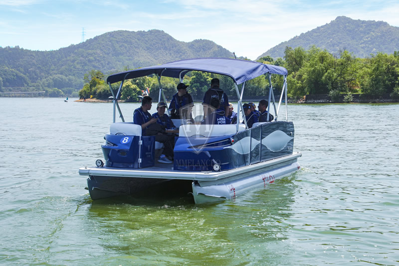  ML-24 Aluminum Alloy Pontoon Boat Export Model